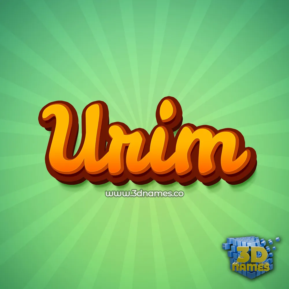urim in Green Rays style - 3D name wallpaper