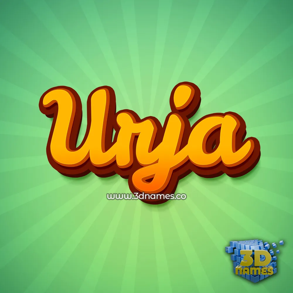 urja in Green Rays style - 3D name wallpaper