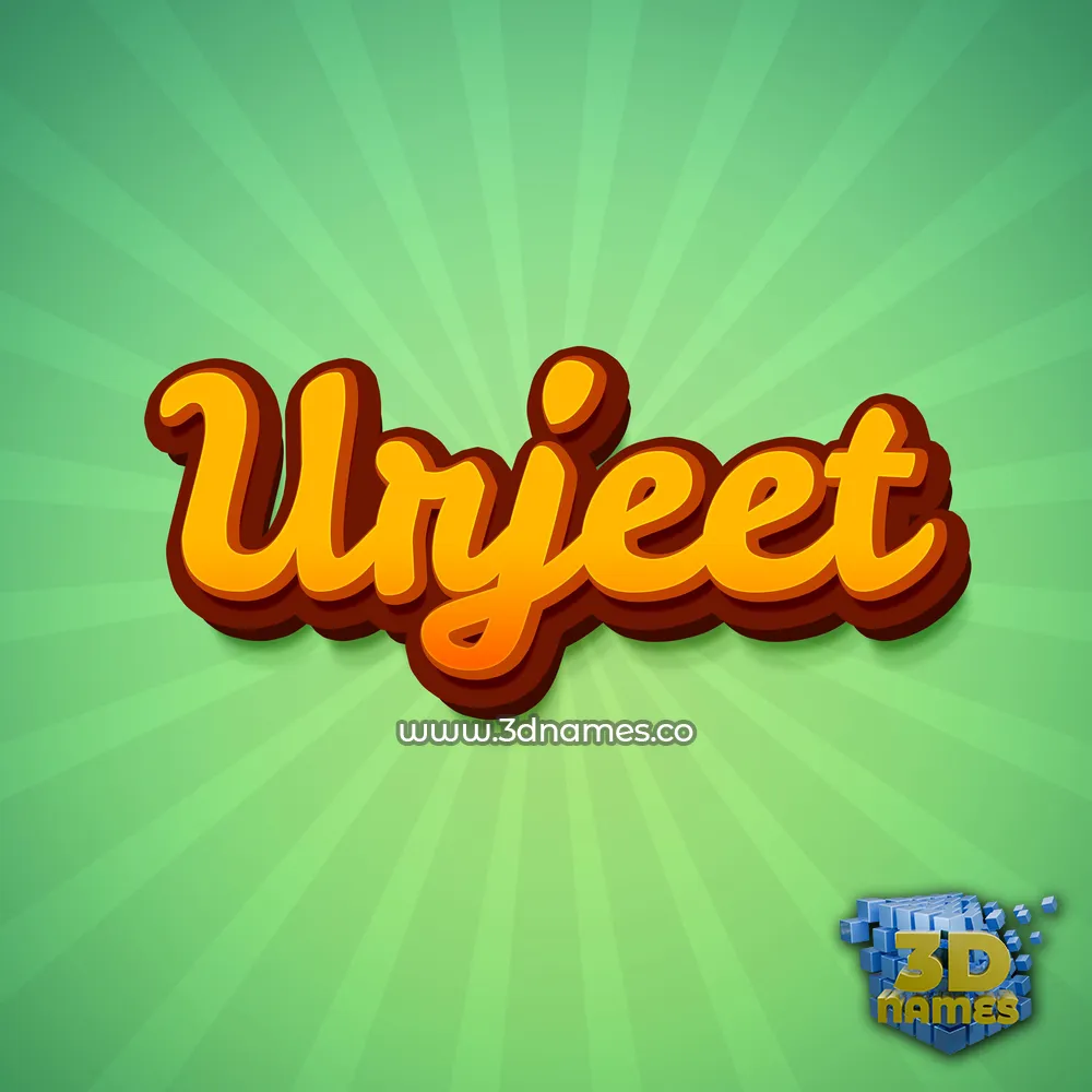 urjeet in Green Rays style - 3D name wallpaper