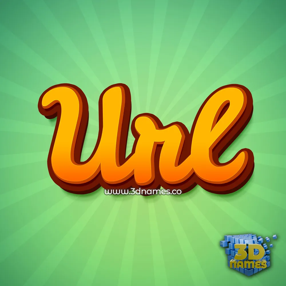 url in Green Rays style - 3D name wallpaper