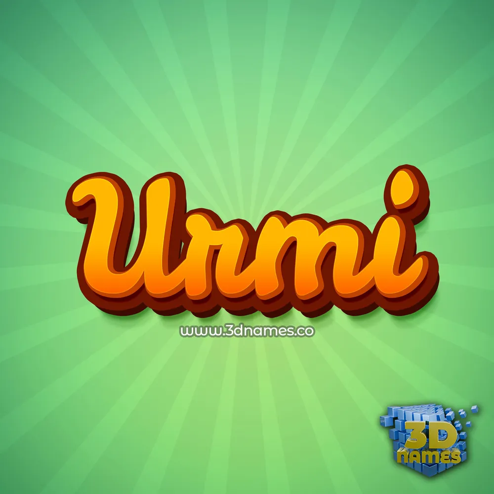 urmi in Green Rays style - 3D name wallpaper