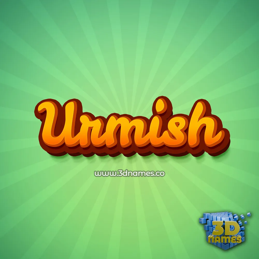 urmish in Green Rays style - 3D name wallpaper