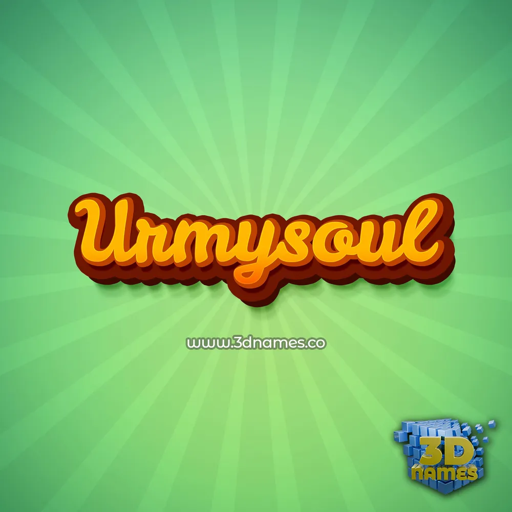 urmysoul in Green Rays style - 3D name wallpaper
