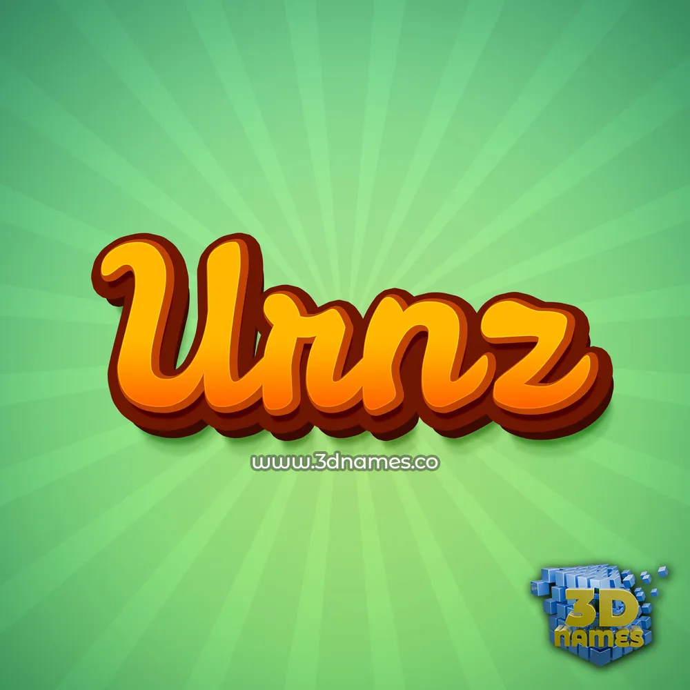 urnz in Green Rays style - 3D name wallpaper