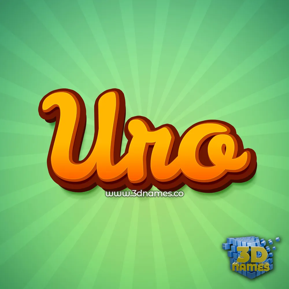 uro in Green Rays style - 3D name wallpaper