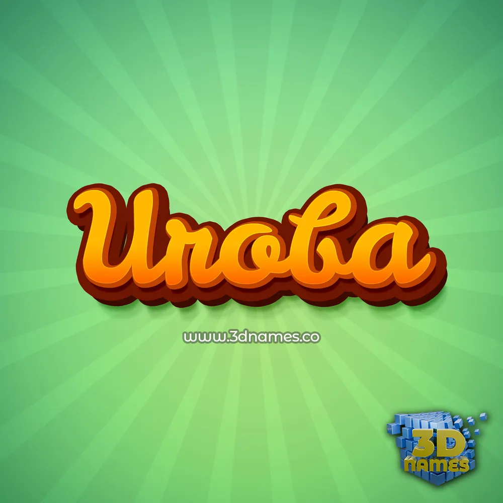 uroba in Green Rays style - 3D name wallpaper