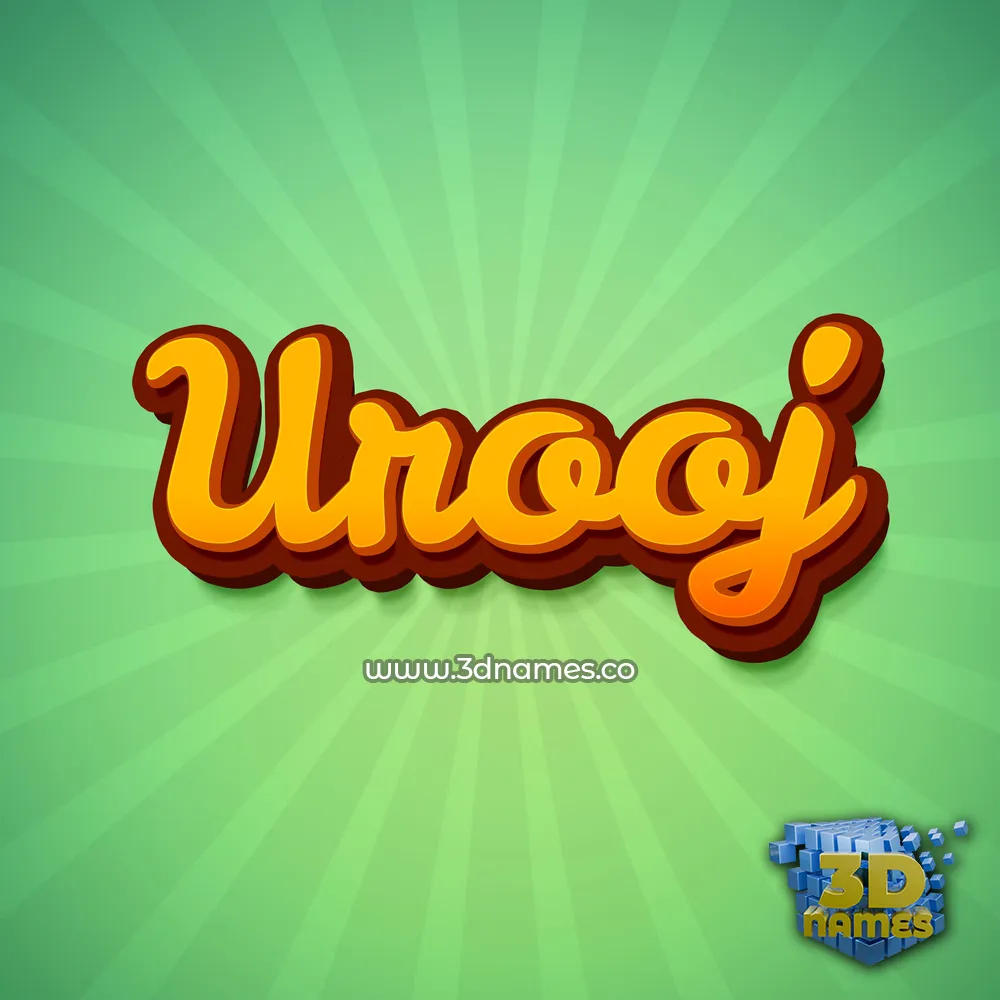 urooj in Green Rays style - 3D name wallpaper