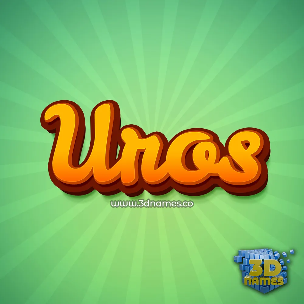 uros in Green Rays style - 3D name wallpaper