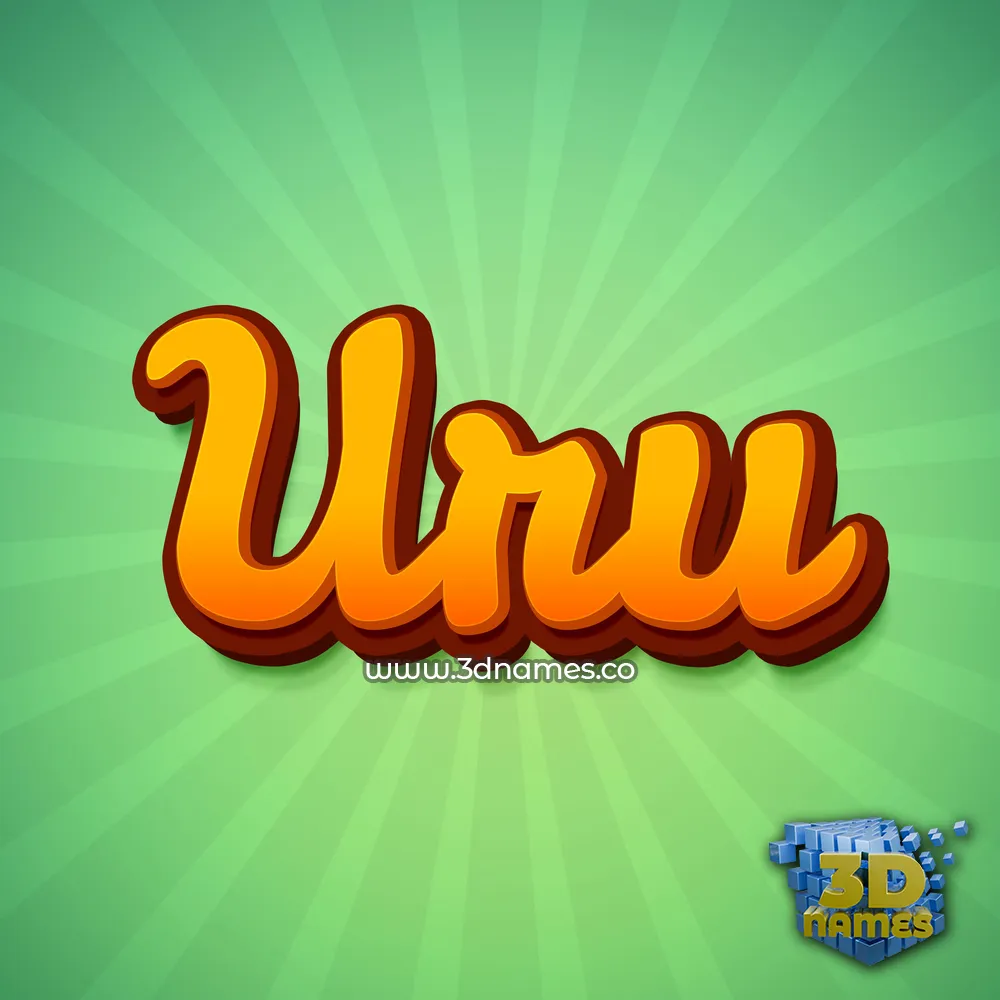 uru in Green Rays style - 3D name wallpaper