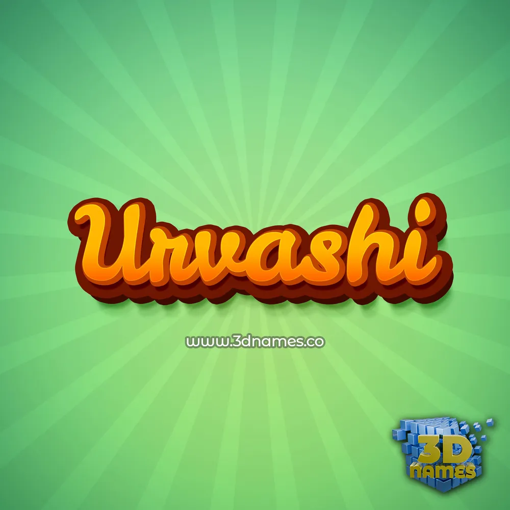 urvashi in Green Rays style - 3D name wallpaper