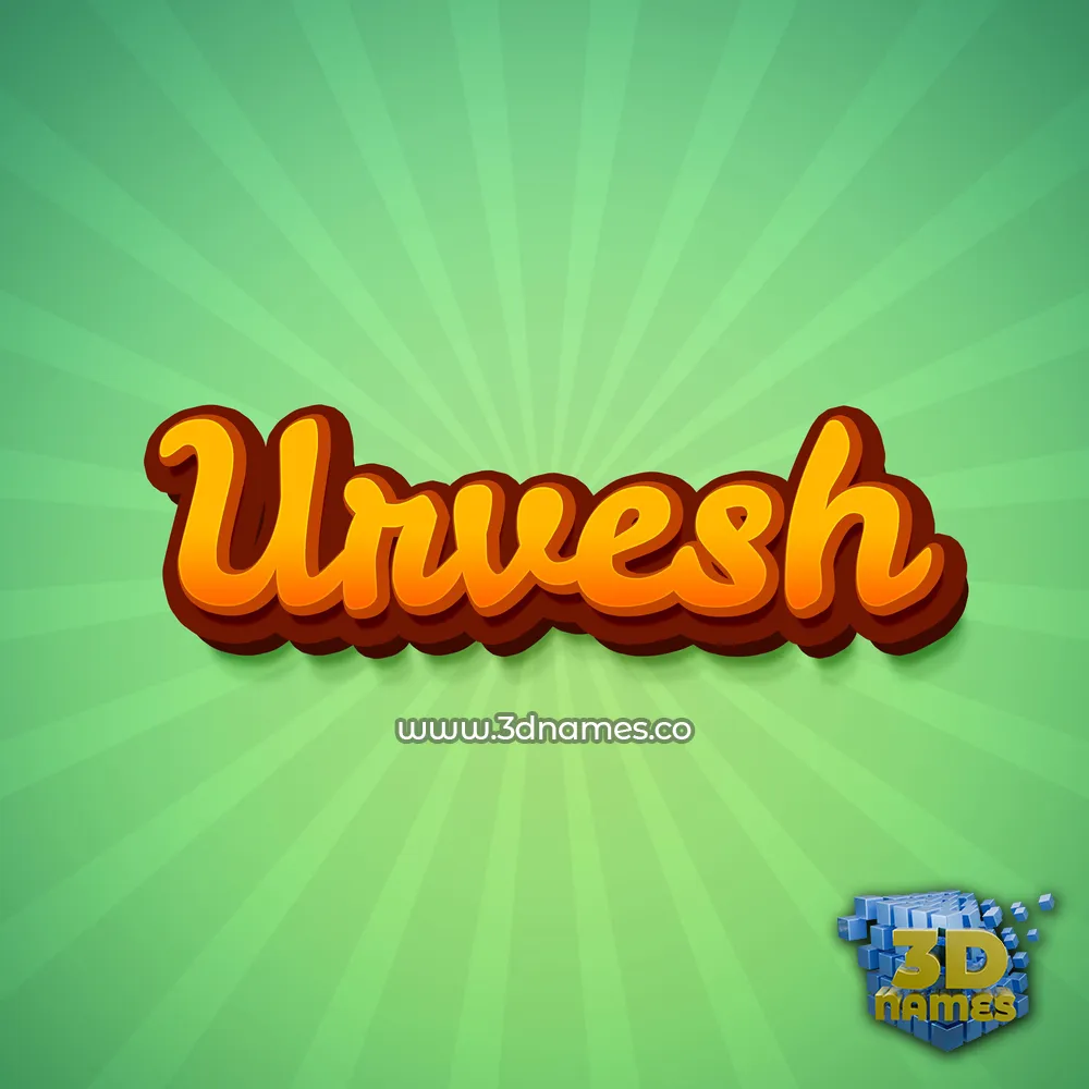 urvesh in Green Rays style - 3D name wallpaper