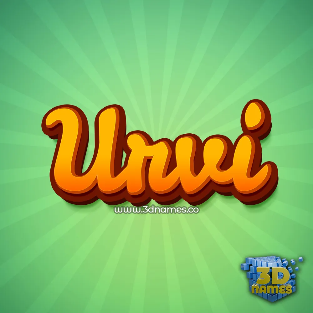 urvi in Green Rays style - 3D name wallpaper