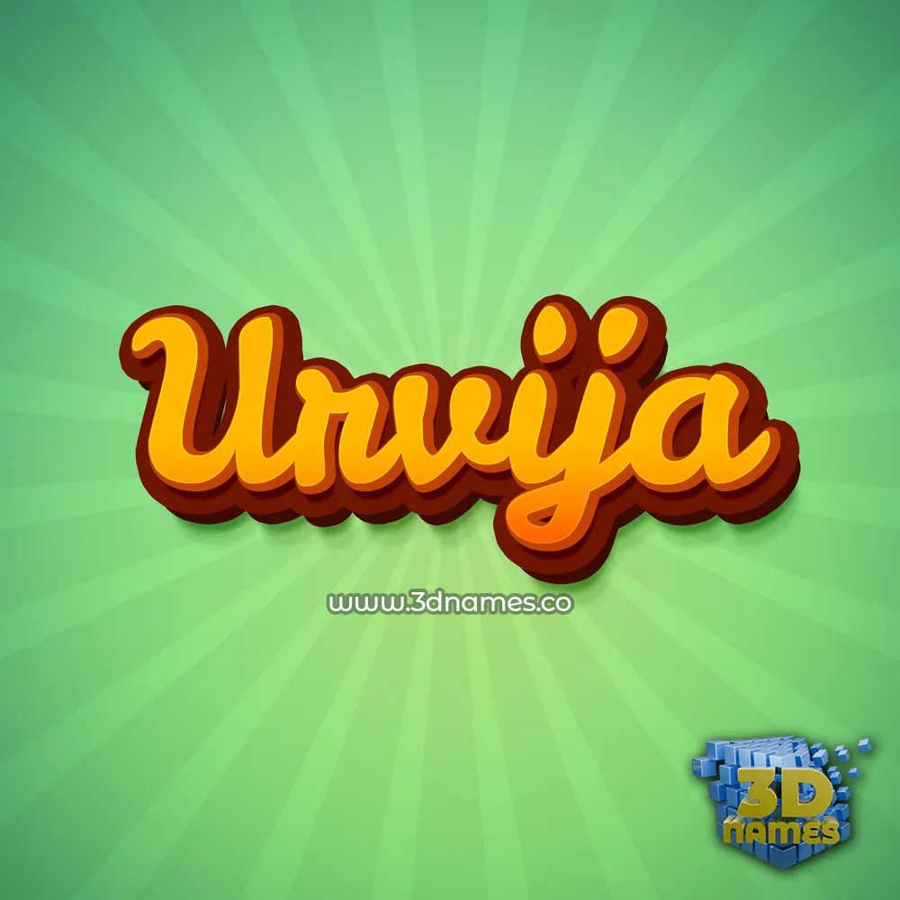 urvija in Green Rays style - 3D name wallpaper
