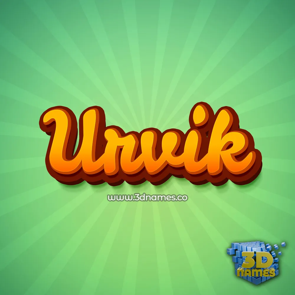 urvik in Green Rays style - 3D name wallpaper
