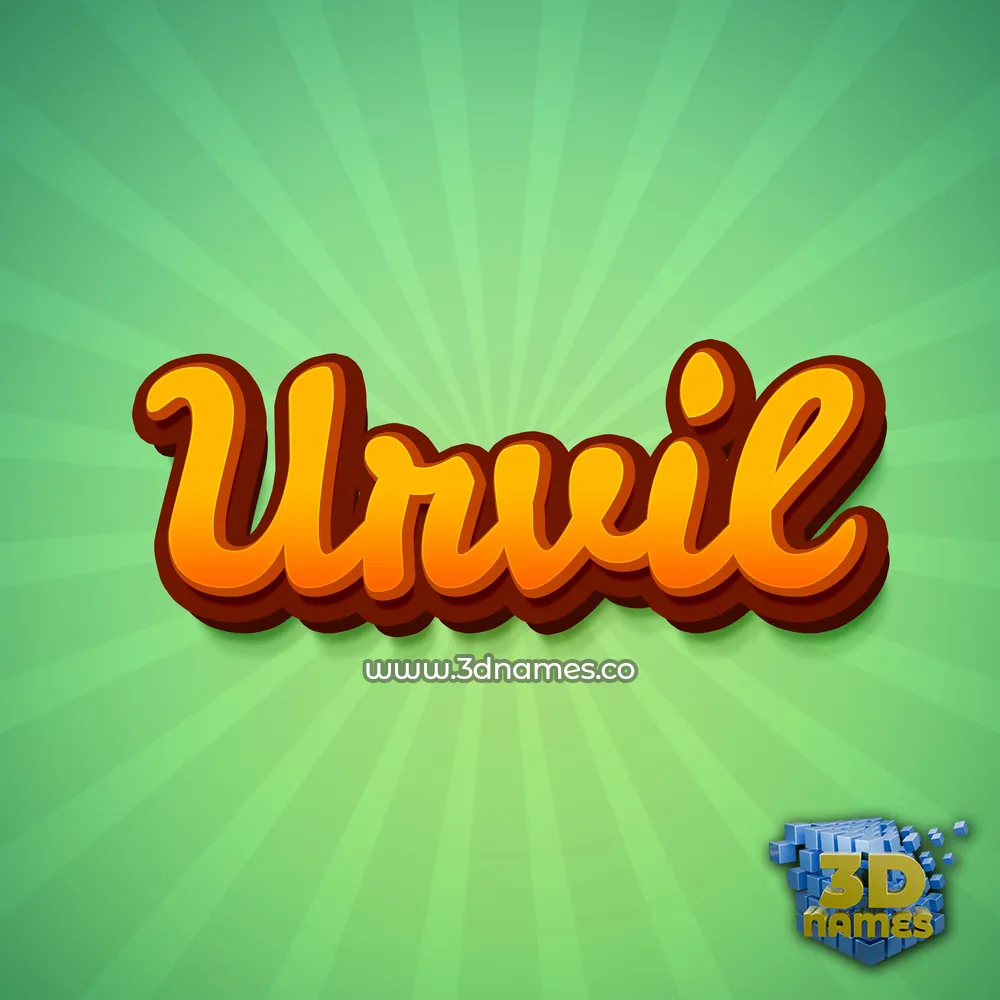 urvil in Green Rays style - 3D name wallpaper