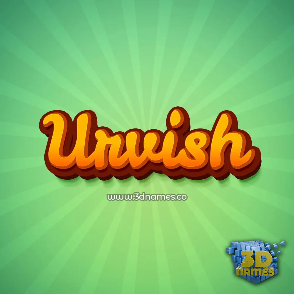 urvish in Green Rays style - 3D name wallpaper