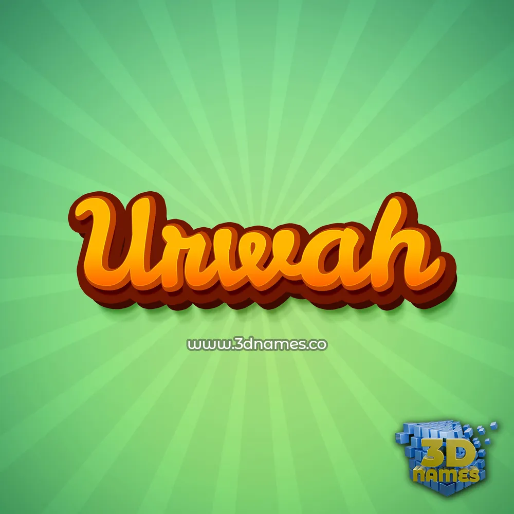 urwah in Green Rays style - 3D name wallpaper