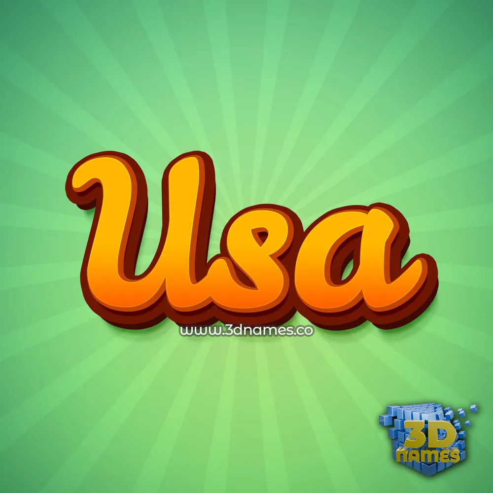 usa in Green Rays style - 3D name wallpaper