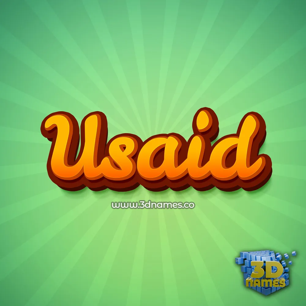 usaid in Green Rays style - 3D name wallpaper