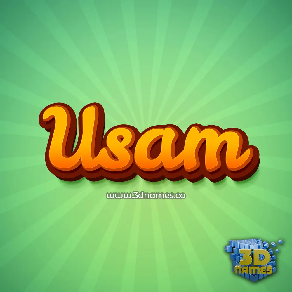 usam in Green Rays style - 3D name wallpaper