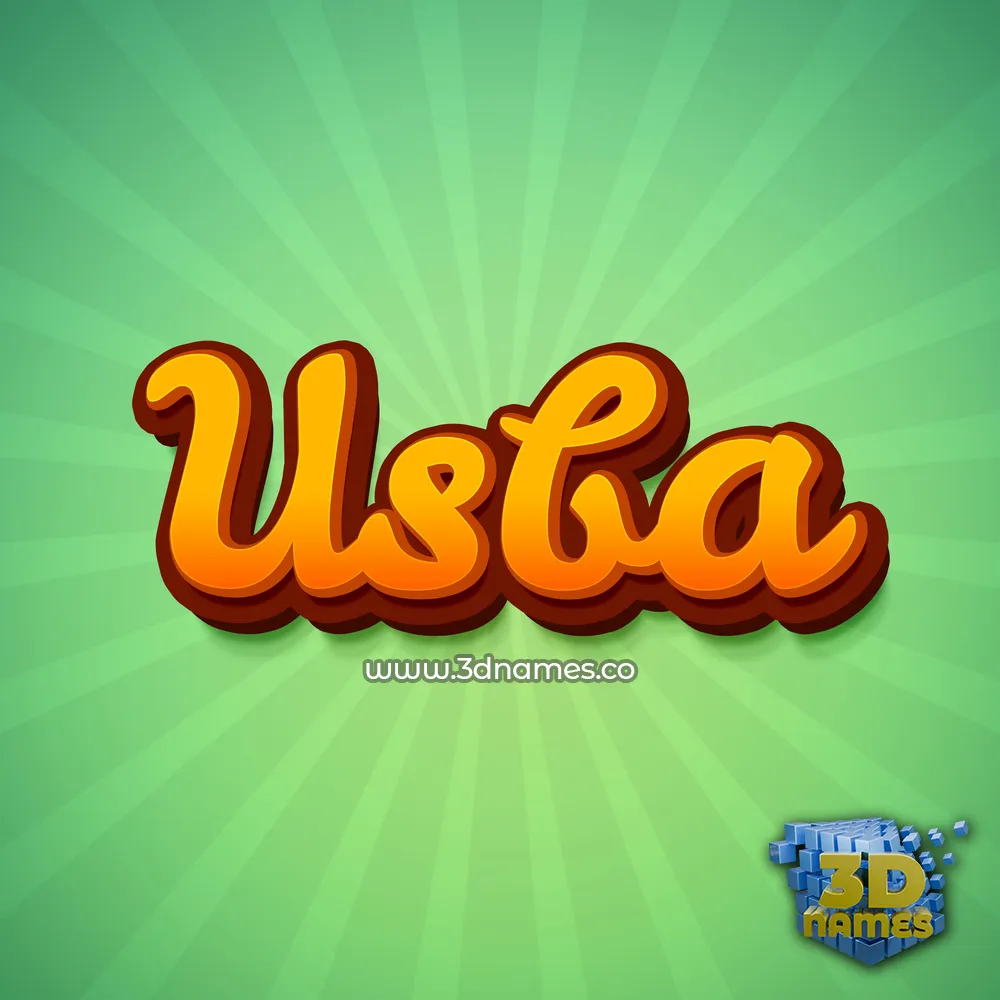 usba in Green Rays style - 3D name wallpaper