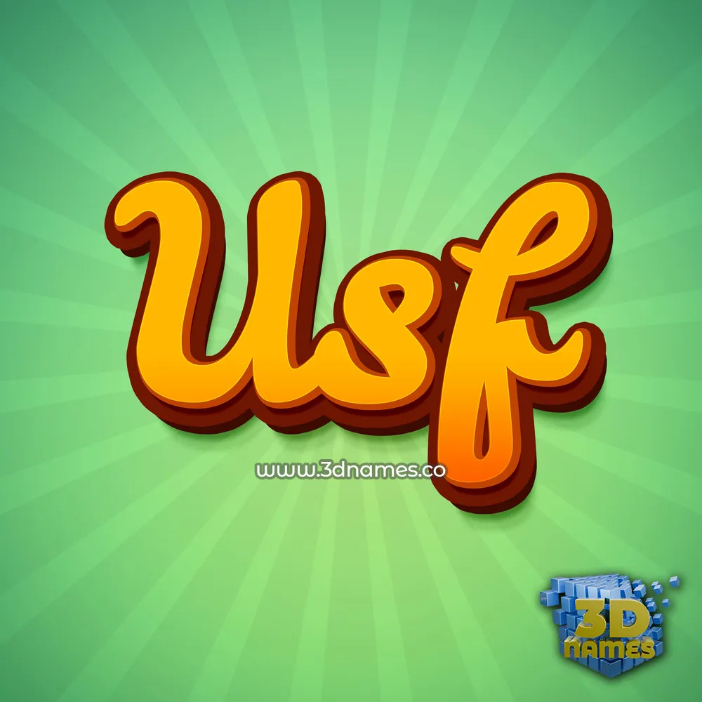 usf in Green Rays style - 3D name wallpaper