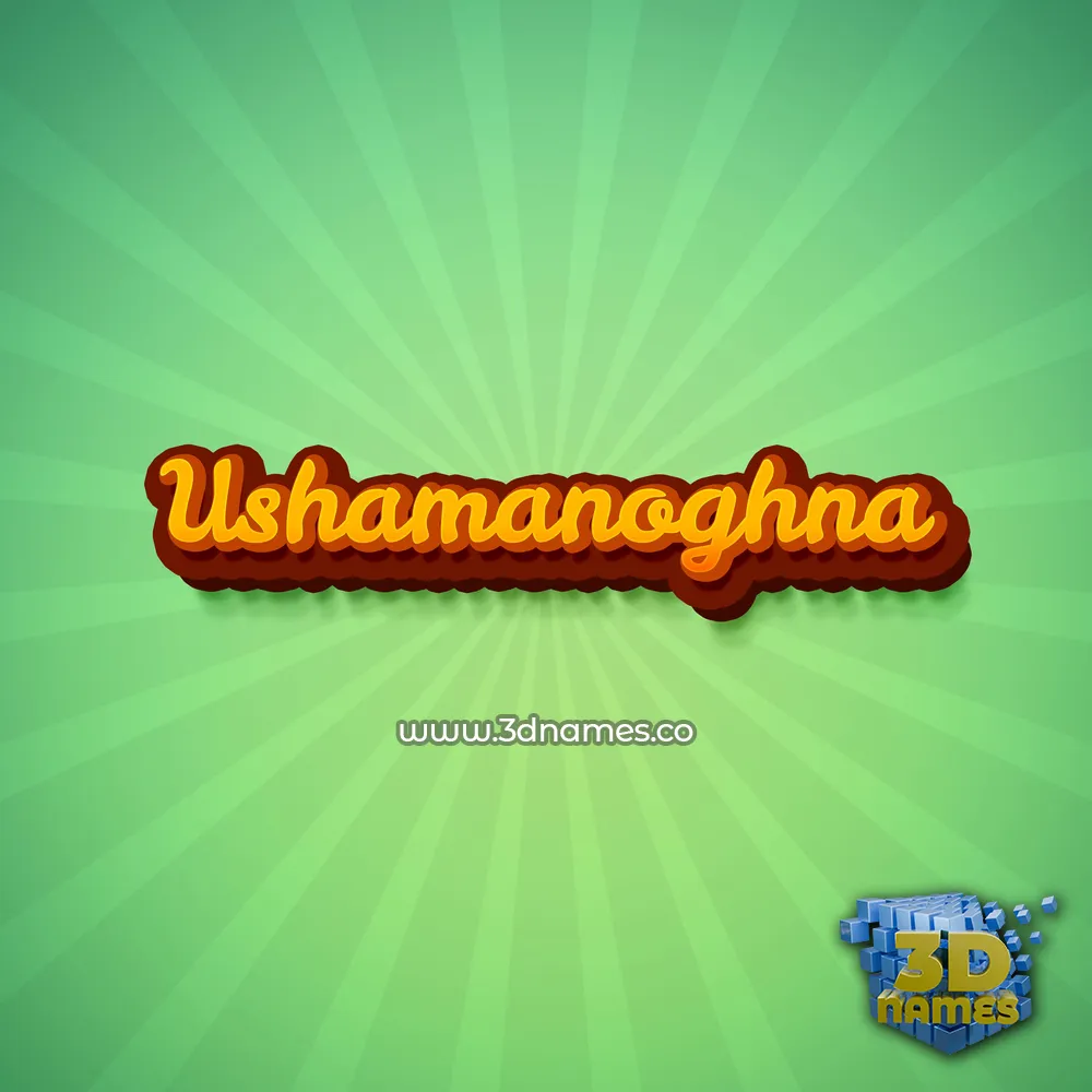 ushamanoghna in Green Rays style - 3D name wallpaper