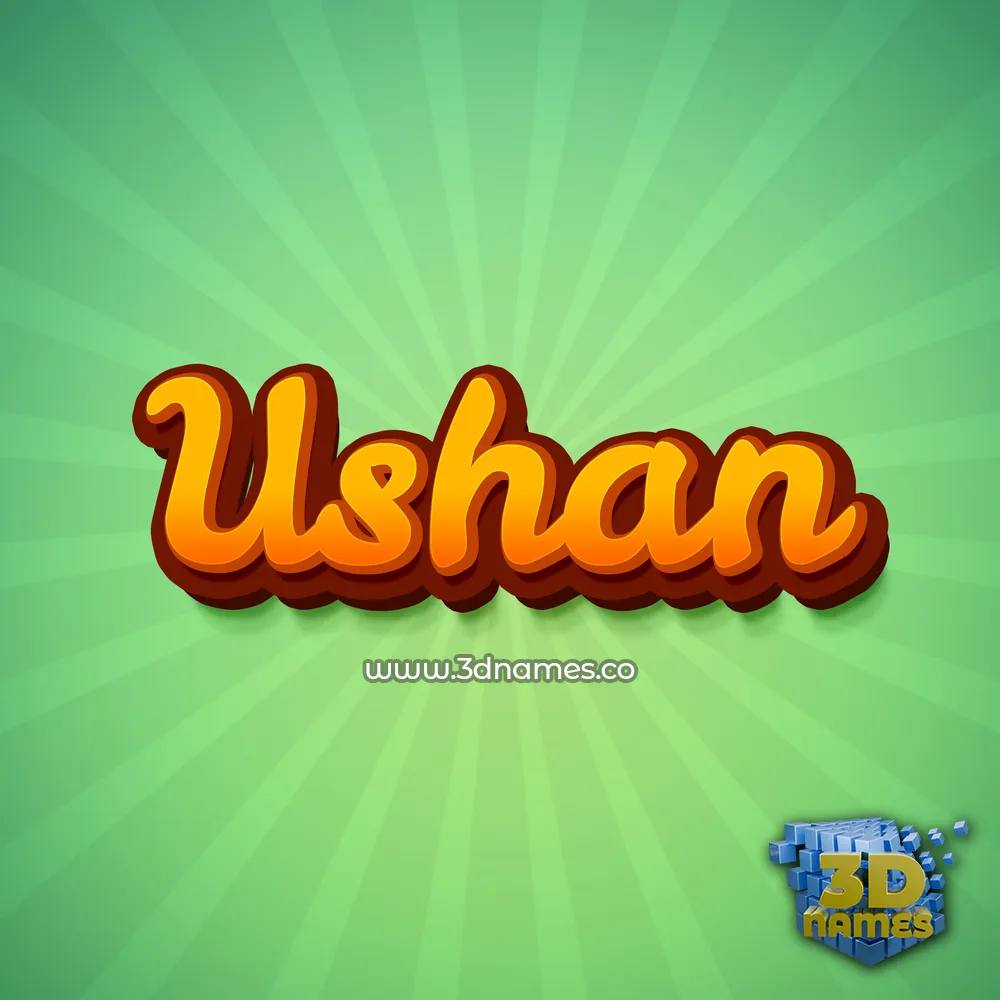 ushan in Green Rays style - 3D name wallpaper