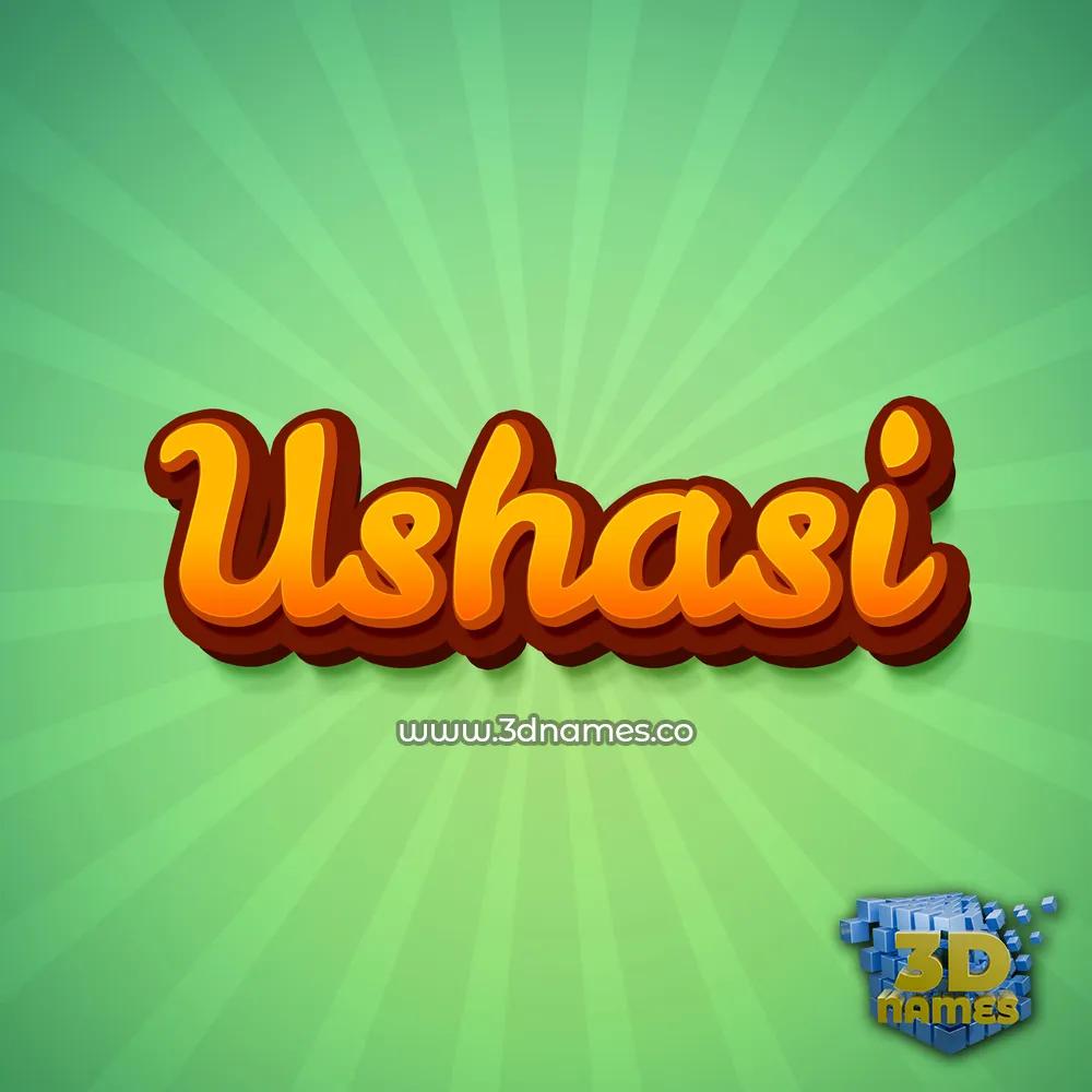 ushasi in Green Rays style - 3D name wallpaper