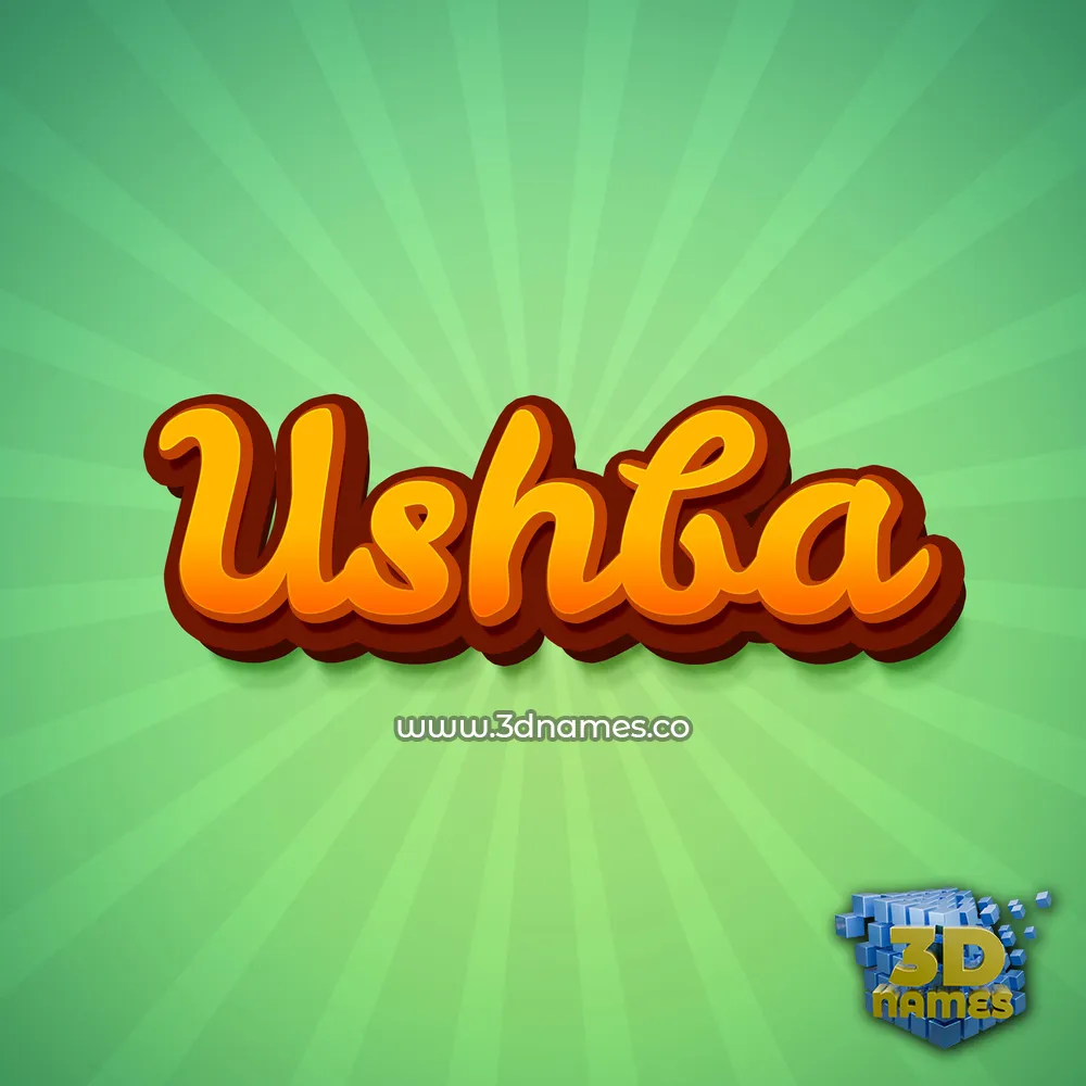 ushba in Green Rays style - 3D name wallpaper