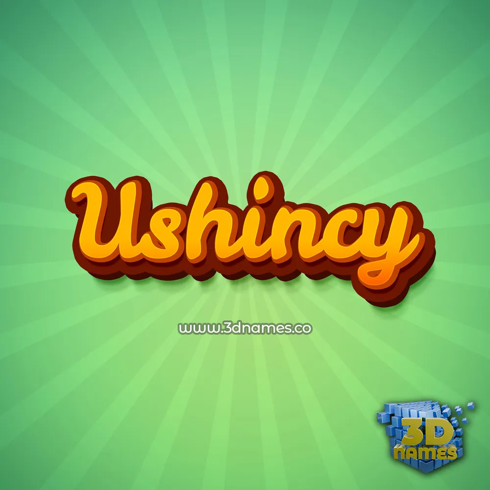 ushincy in Green Rays style - 3D name wallpaper