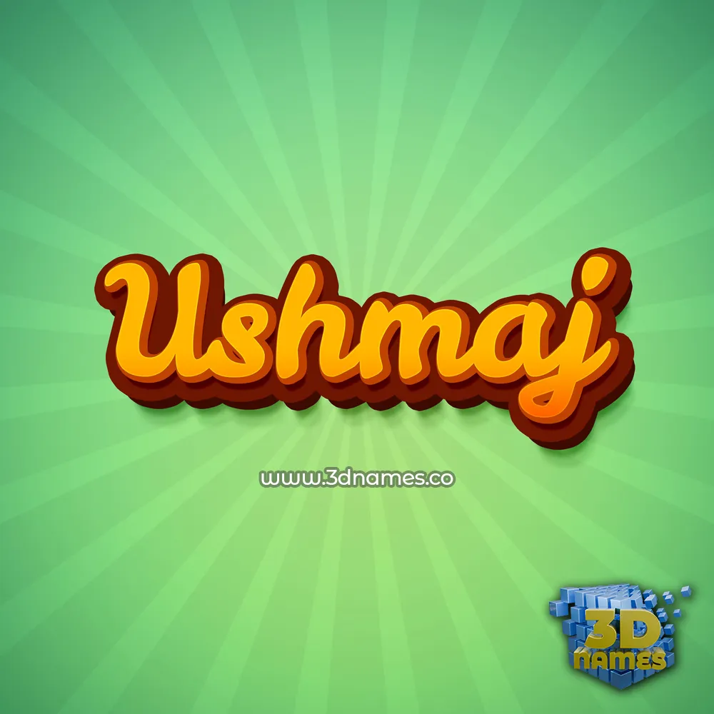 ushmaj in Green Rays style - 3D name wallpaper