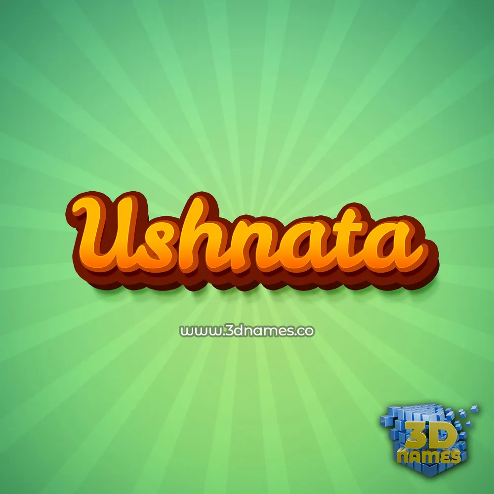 ushnata in Green Rays style - 3D name wallpaper