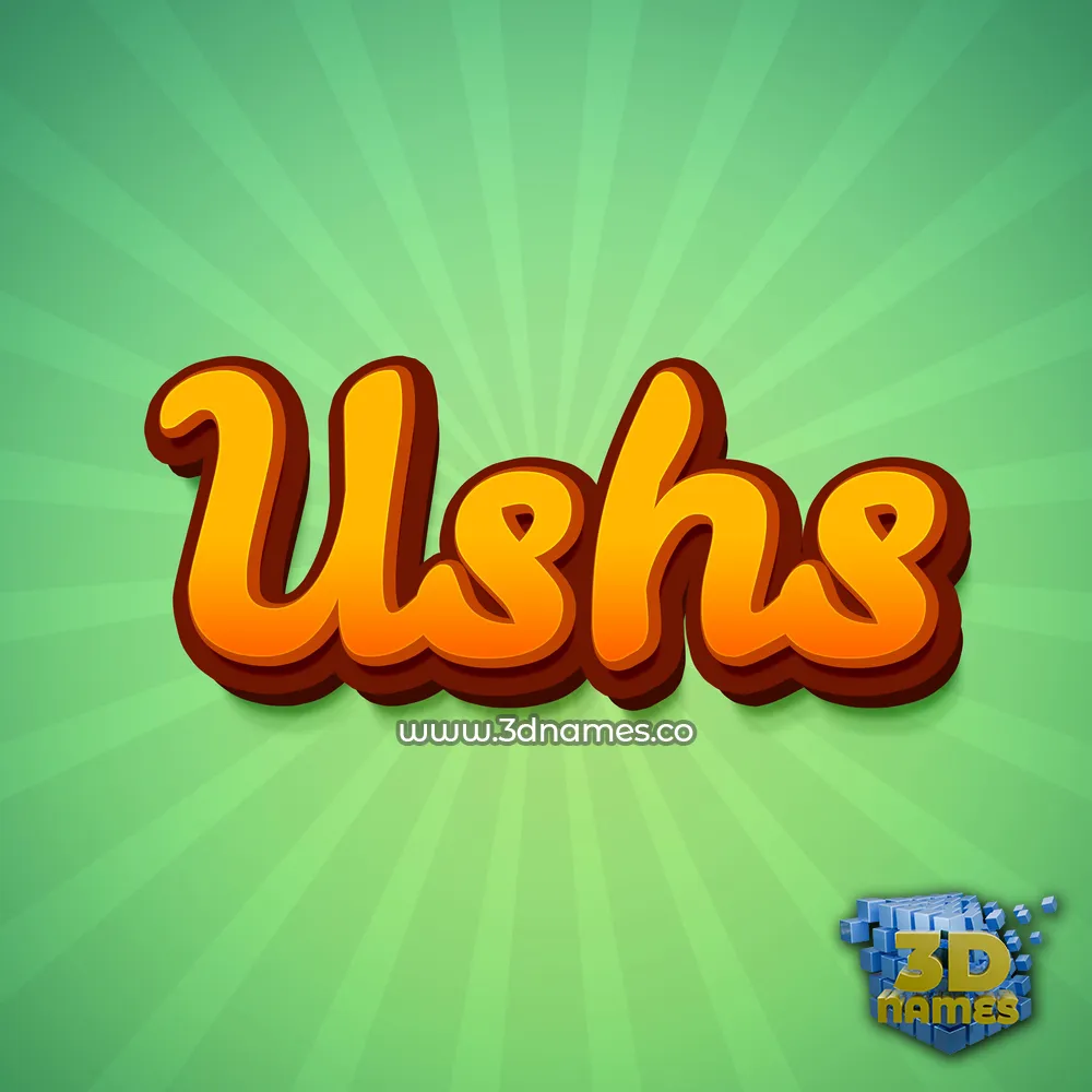 ushs in Green Rays style - 3D name wallpaper