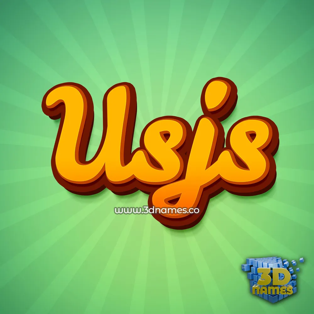 usjs in Green Rays style - 3D name wallpaper