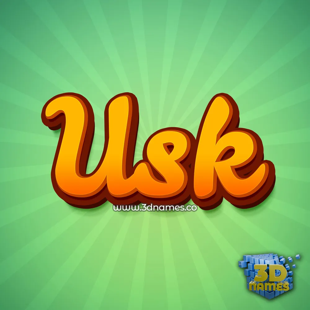 usk in Green Rays style - 3D name wallpaper