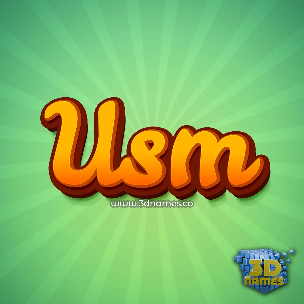 usm in Green Rays style - 3D name wallpaper
