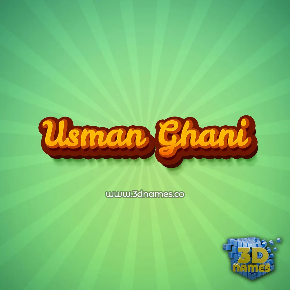 usman ghani in Green Rays style - 3D name wallpaper
