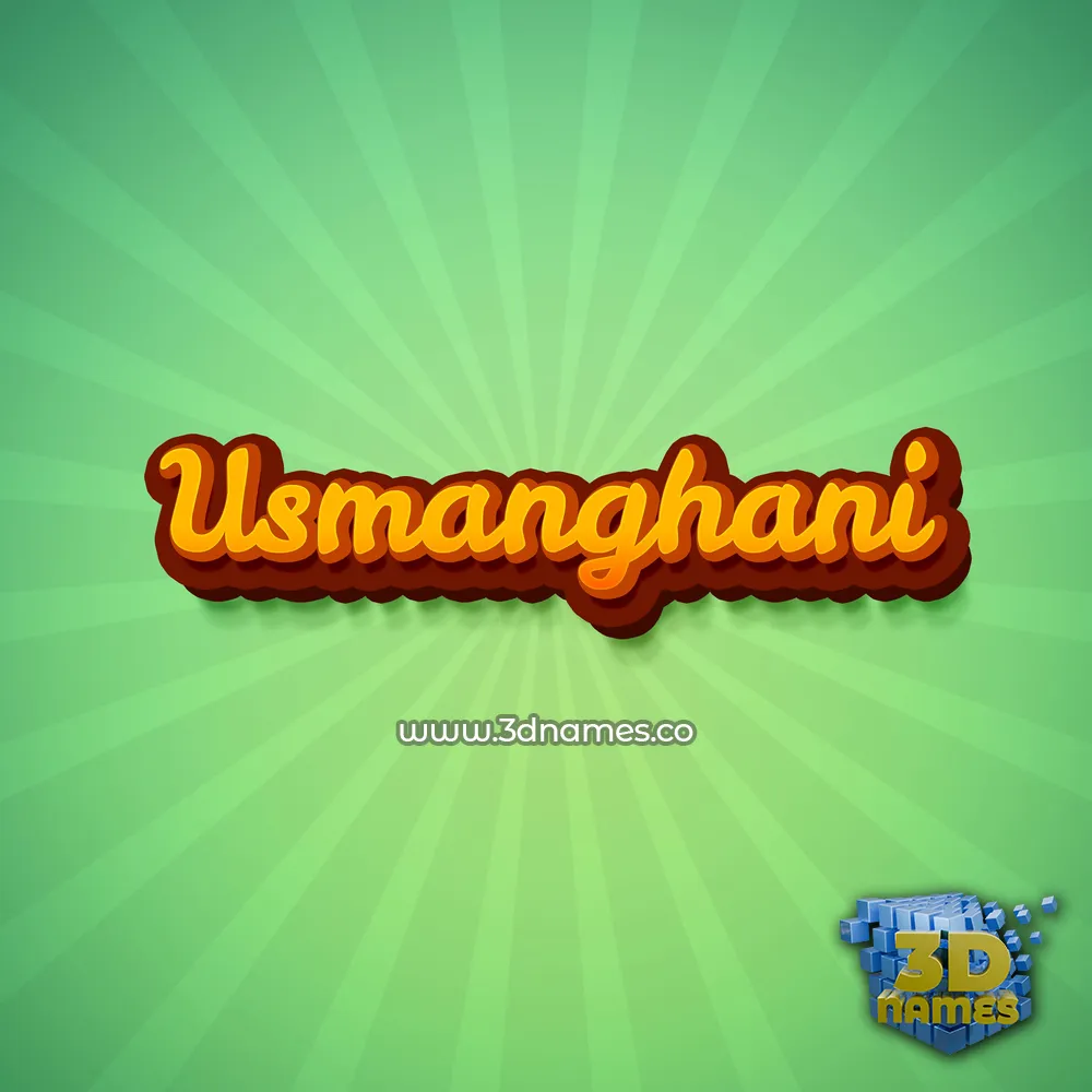 usmanghani in Green Rays style - 3D name wallpaper