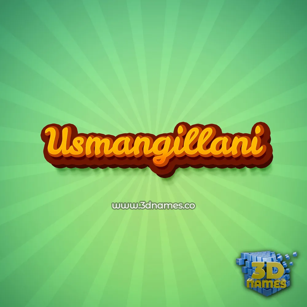 usmangillani in Green Rays style - 3D name wallpaper
