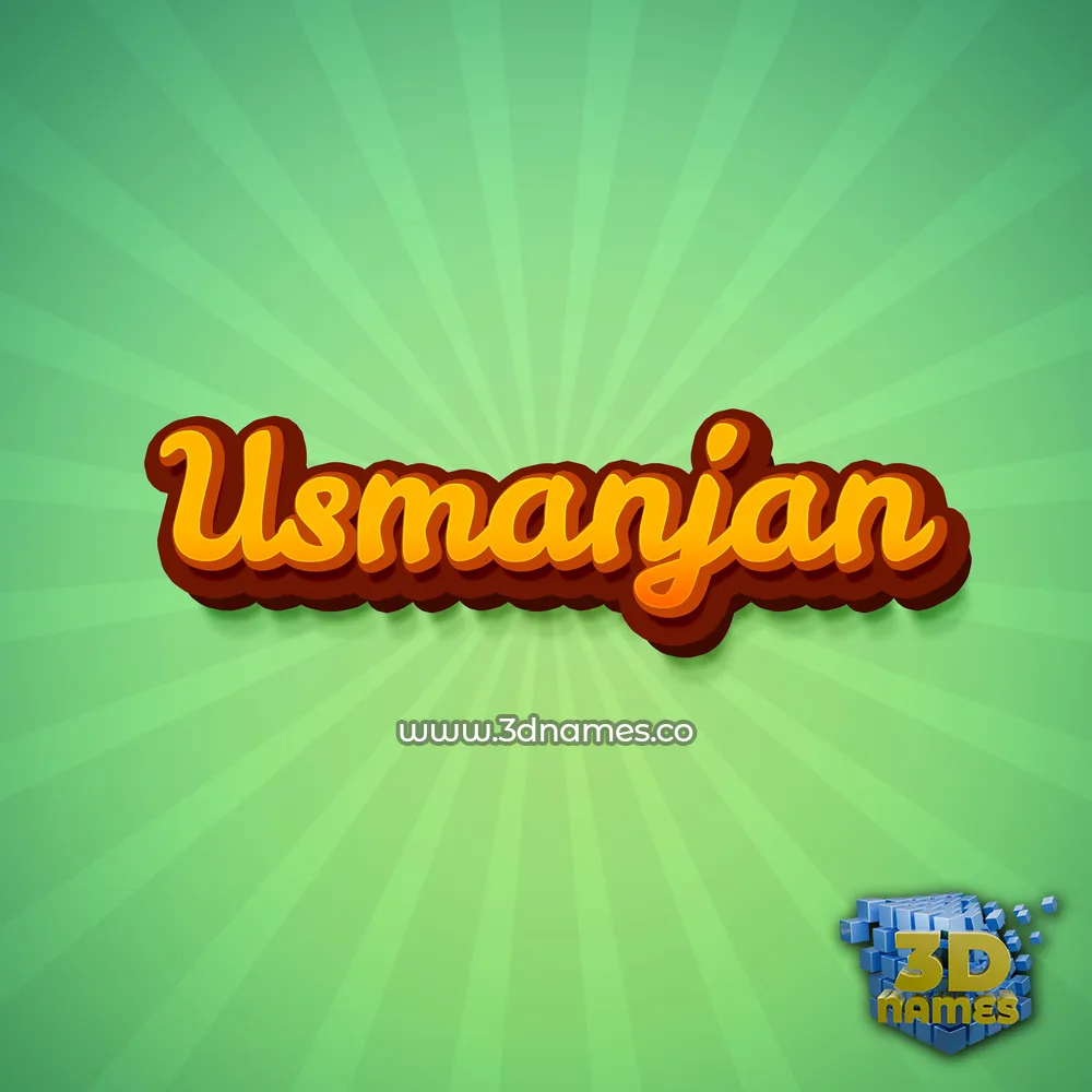 usmanjan in Green Rays style - 3D name wallpaper