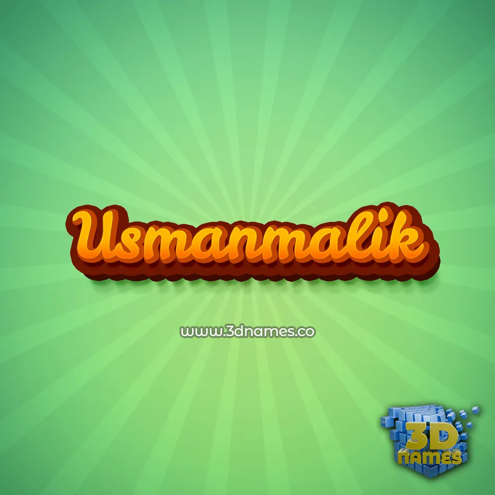 usmanmalik in Green Rays style - 3D name wallpaper