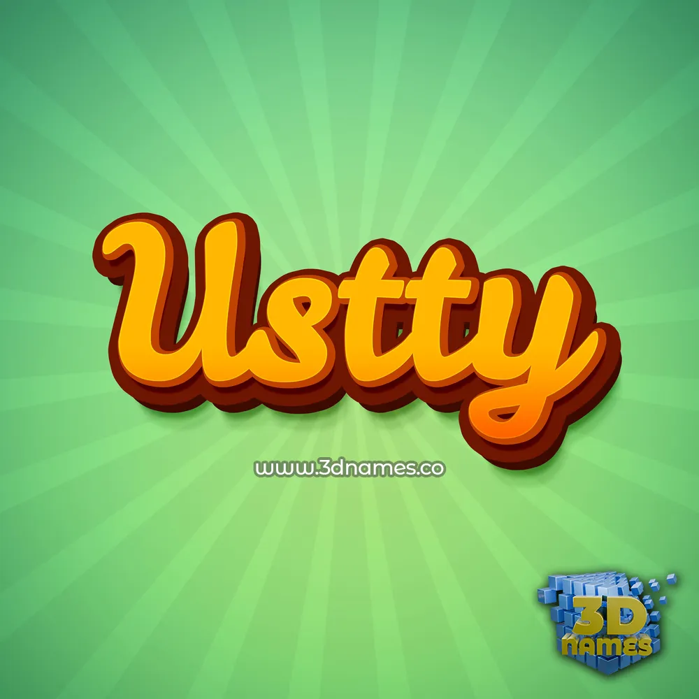 ustty in Green Rays style - 3D name wallpaper