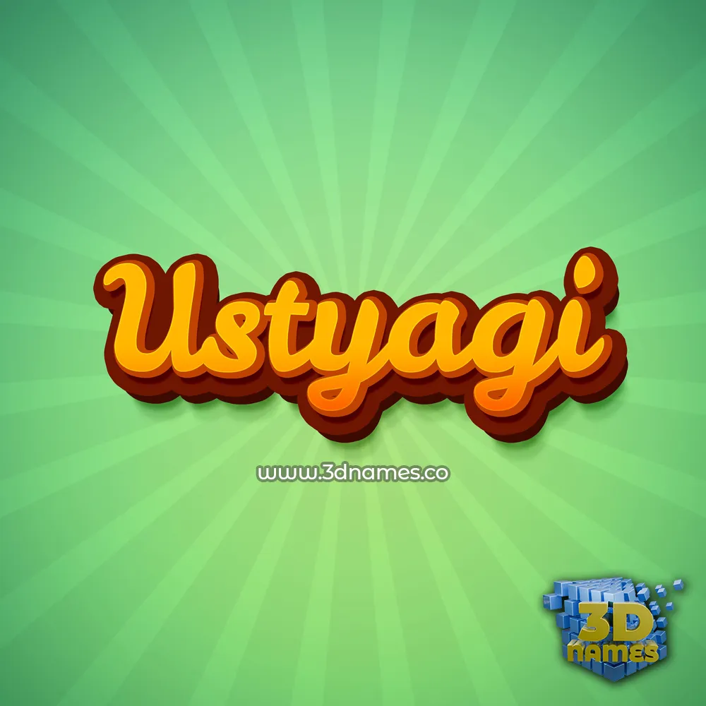 ustyagi in Green Rays style - 3D name wallpaper