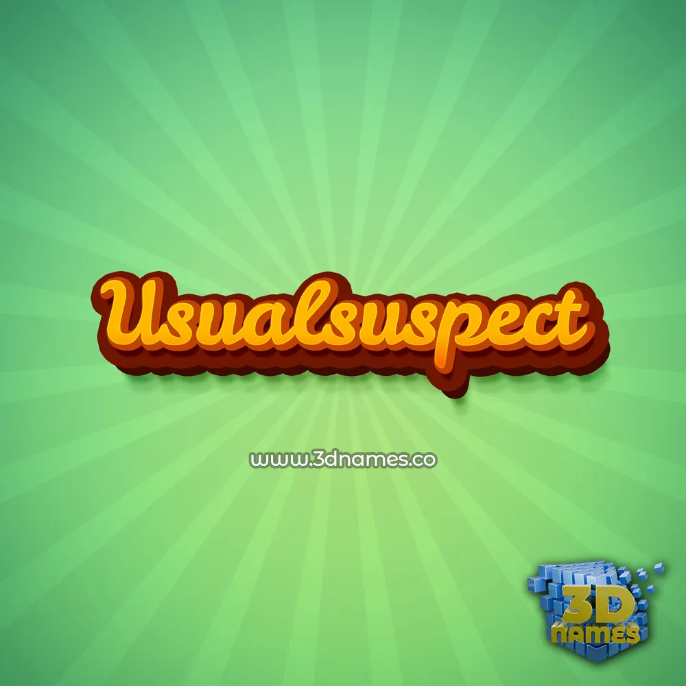 usualsuspect in Green Rays style - 3D name wallpaper