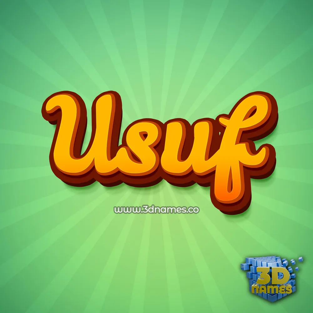 usuf in Green Rays style - 3D name wallpaper