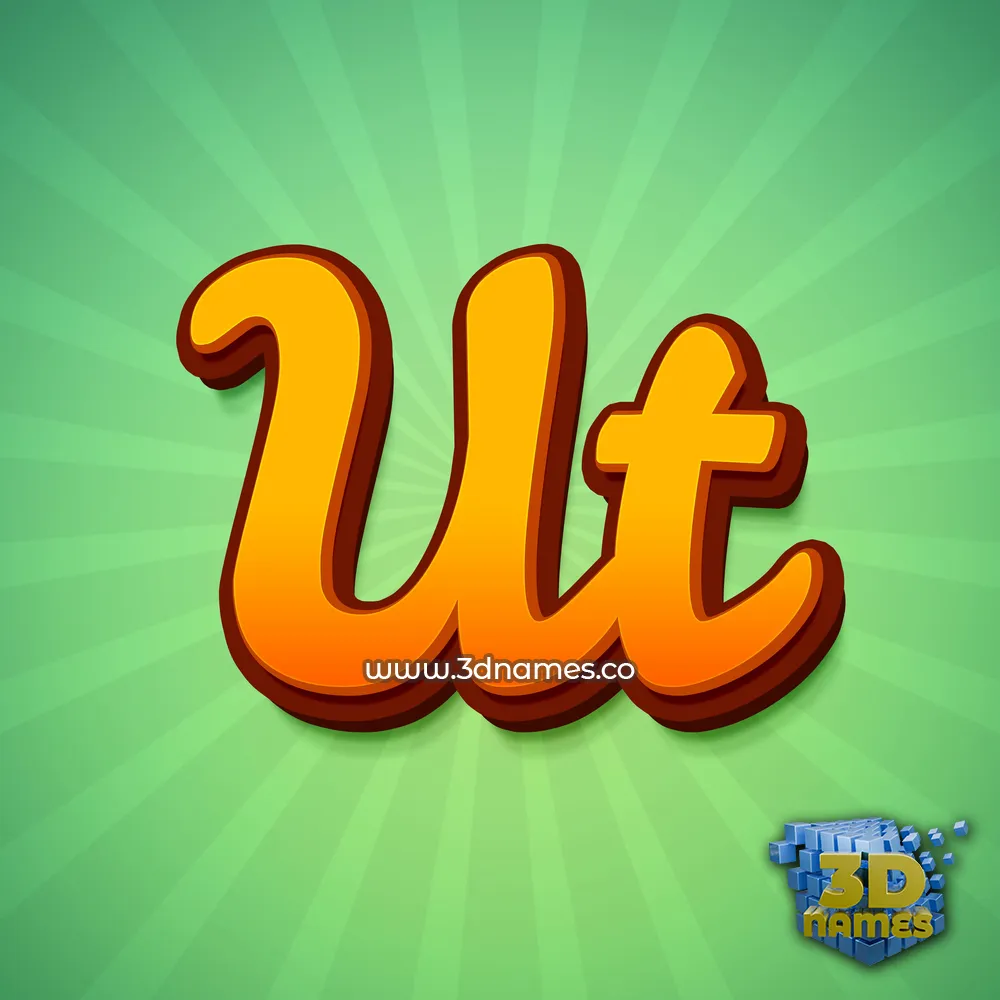 ut in Green Rays style - 3D name wallpaper