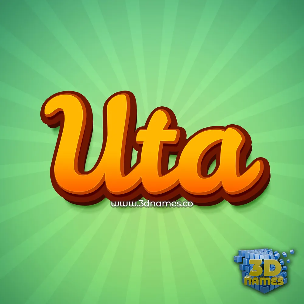 uta in Green Rays style - 3D name wallpaper