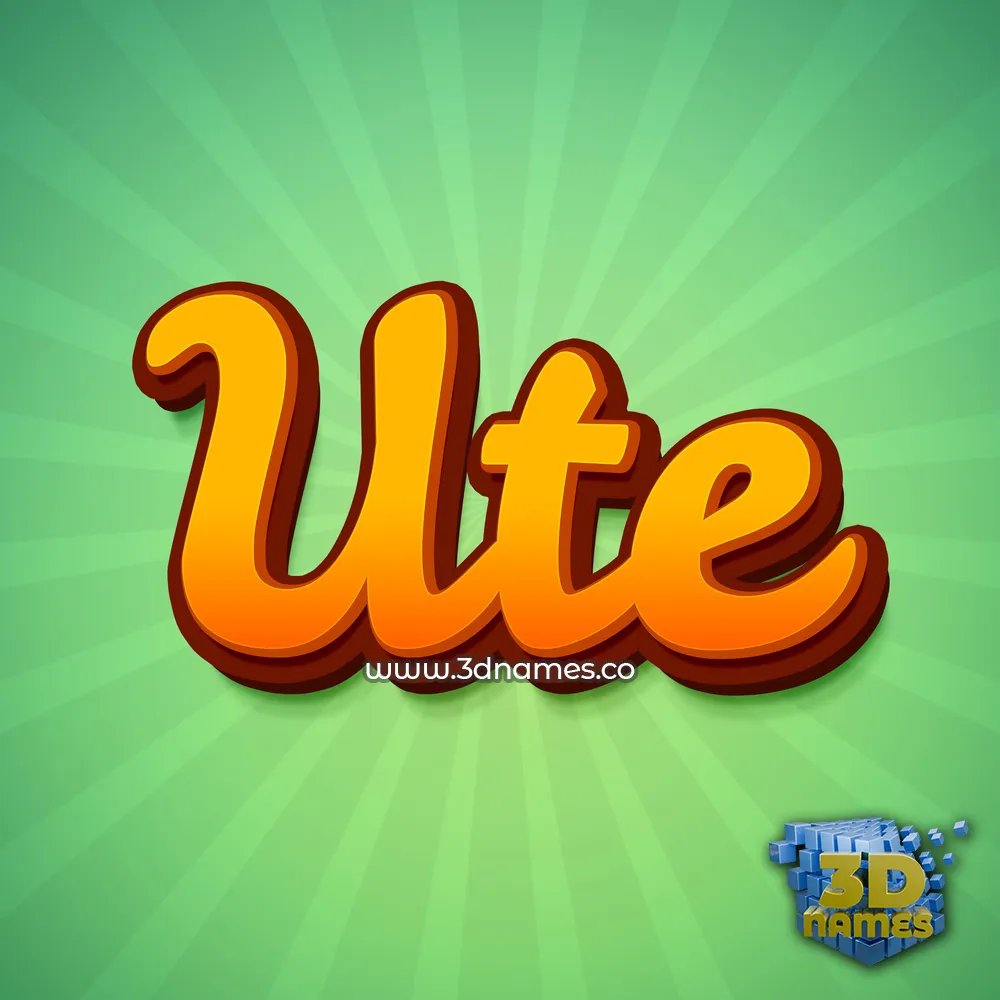 ute in Green Rays style - 3D name wallpaper