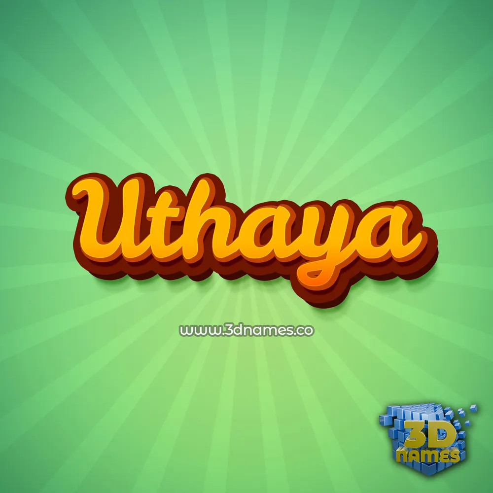 uthaya in Green Rays style - 3D name wallpaper